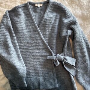 Madewell Light Blue Wrap Sweater